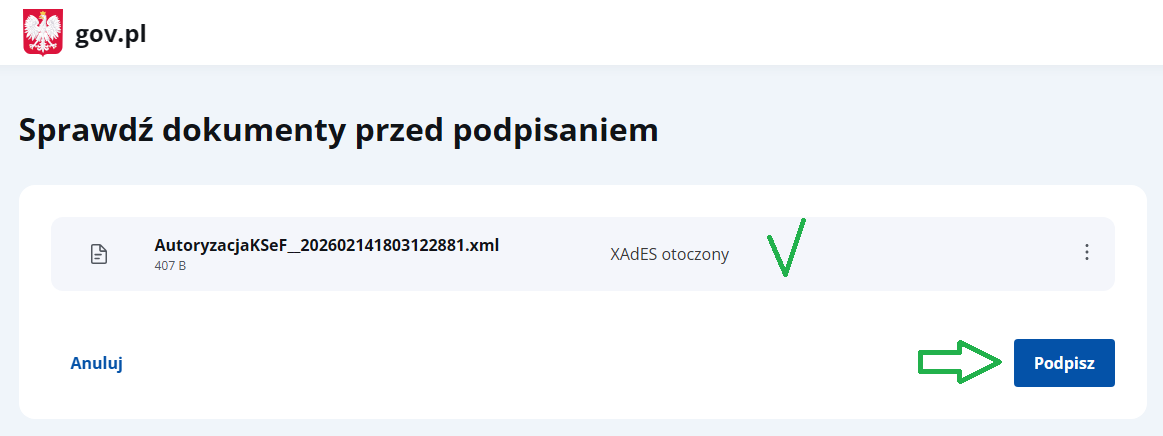 Podpisywanie dokumentu